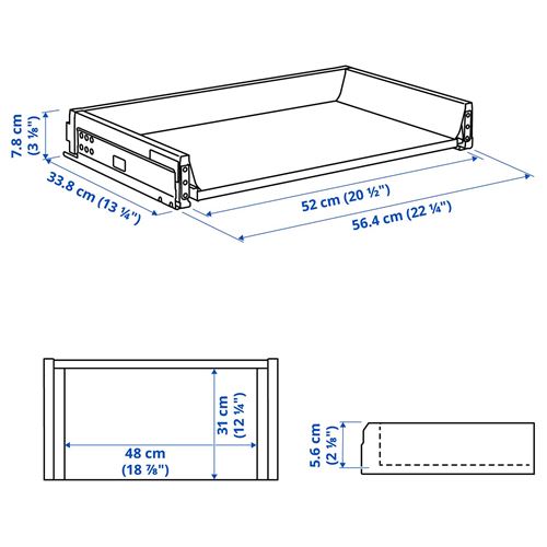 IKEA - MAXIMERA, kitchen drawer, white, 60x37 cm