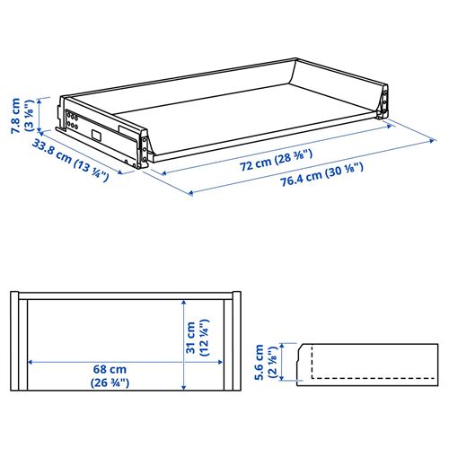 IKEA - MAXIMERA, mutfak çekmecesi, beyaz, 80x37 cm