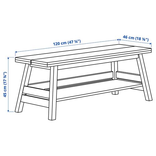 IKEA - SKOGSTA, bank, akasya-siyah, 120 cm