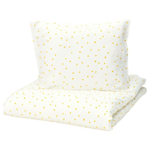 IKEA - BARNDRÖM, kids' bedding set, white/yellow, 150x200/50x60 cm