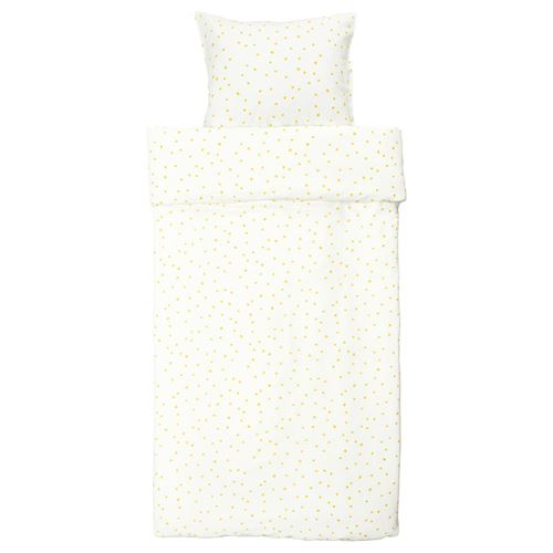 IKEA - BARNDRÖM, kids' bedding set, white/yellow, 150x200/50x60 cm