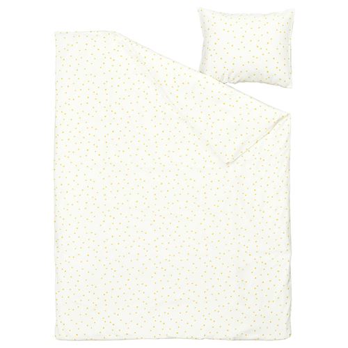 IKEA - BARNDRÖM, kids' bedding set, white/yellow, 150x200/50x60 cm