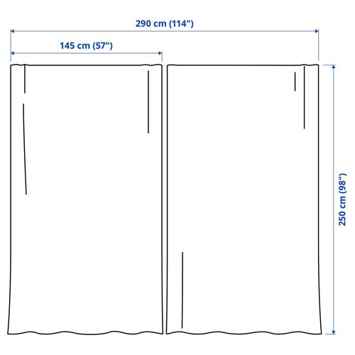 IKEA - ALVINE, sheer curtains, 1 pair, off white, 145x250 cm