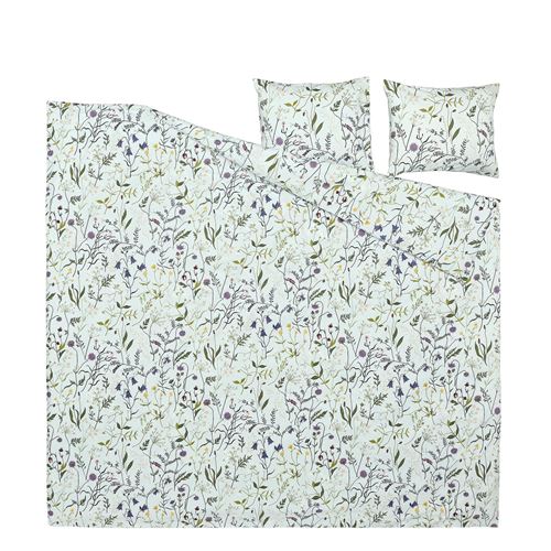 IKEA - MATTOXBAR, çift kişilik nevresim seti, mavi-çiçek desenli, 240x220/50x60 cm