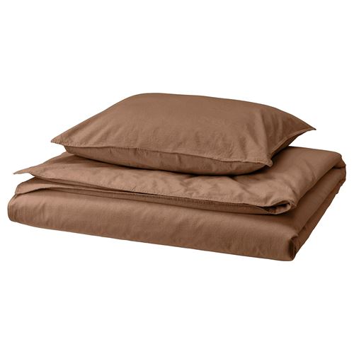IKEA - ANGSLILJA, single duvet cover sets, light brown, 150x200/50x60 cm