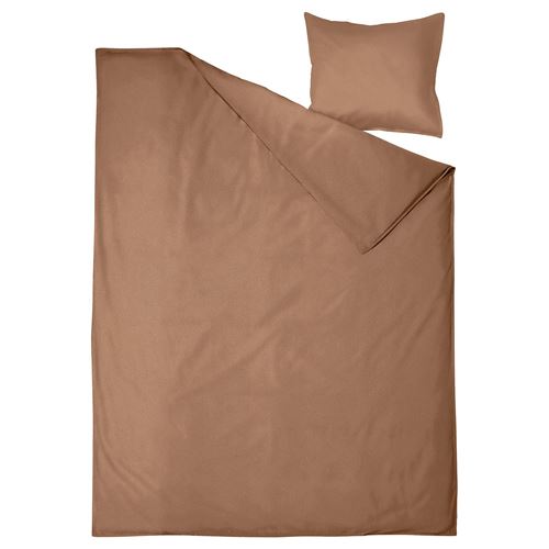 IKEA - ANGSLILJA, single duvet cover sets, light brown, 150x200/50x60 cm