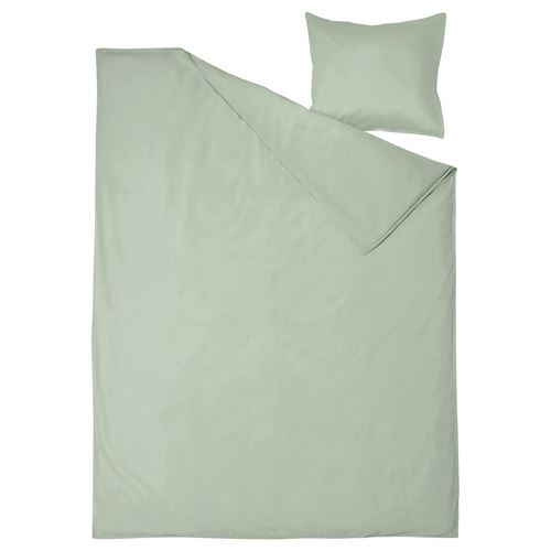 IKEA - ANGSLILJA, tek kişilik nevresim seti, soluk gri-yeşil, 150x200/50x60 cm