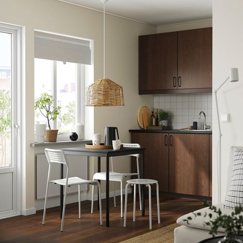 IKEA - SANDSBERG, mutfak masası takımı, siyah-beyaz, 2 sandalyeli