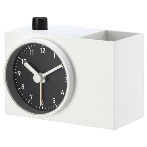 IKEA - ÖKENMARSVIN, alarm clock, white, 11x6x9 cm