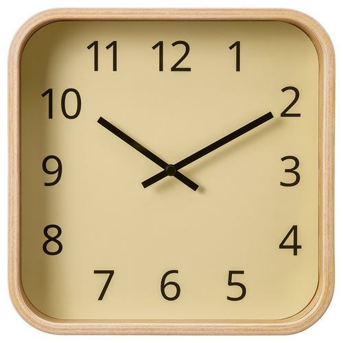 IKEA - SKOGSSVALA, duvar saati, meşe kaplama, 24x24 cm