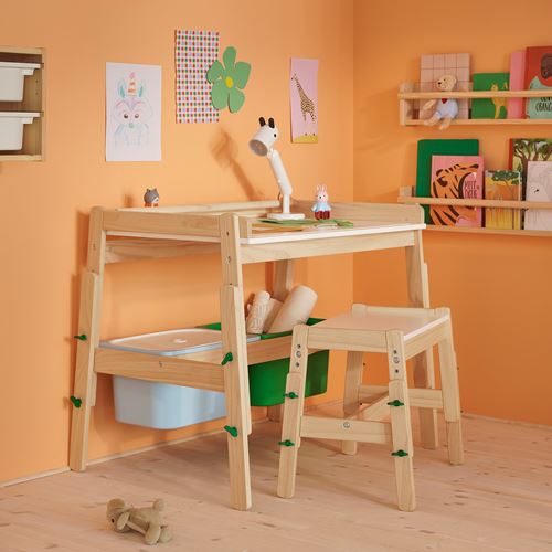 IKEA - FLISAT, çocuk masası, huş, 97x65 cm
