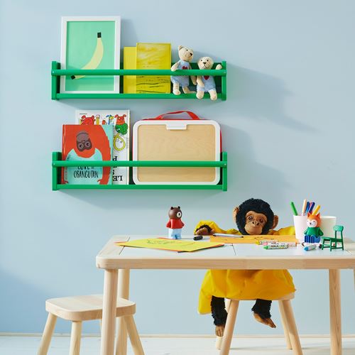 IKEA - FLISAT, wall shelf, green, 70x9x16 cm