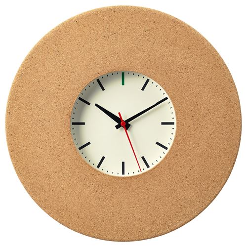 IKEA - SVARTGÖK, wall clock, cork, 38 cm