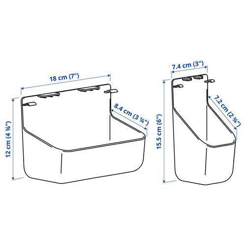 IKEA - VISSLAAN, hanging organiser, grey