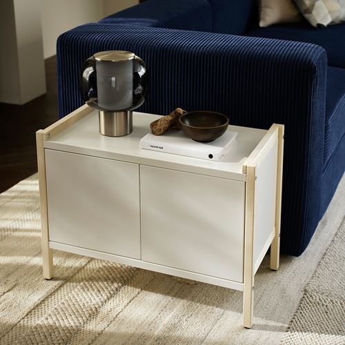 IKEA - EKENABBEN, yan sehpa, titrek kavak-beyaz, 70x35x51 cm