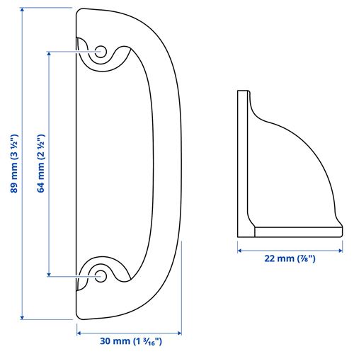 IKEA - ENERYDA, handle, chrome-plated, 89 mm