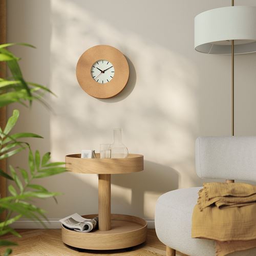 IKEA - SVARTGÖK, wall clock, cork, 38 cm