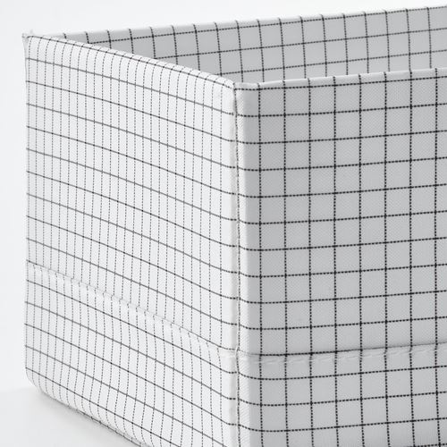 IKEA - STUK, box with compartments, white/black, 17x32x10 cm