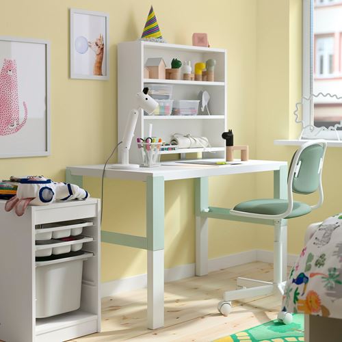 IKEA - PAHL, kid's desk, white/green, 96x58 cm