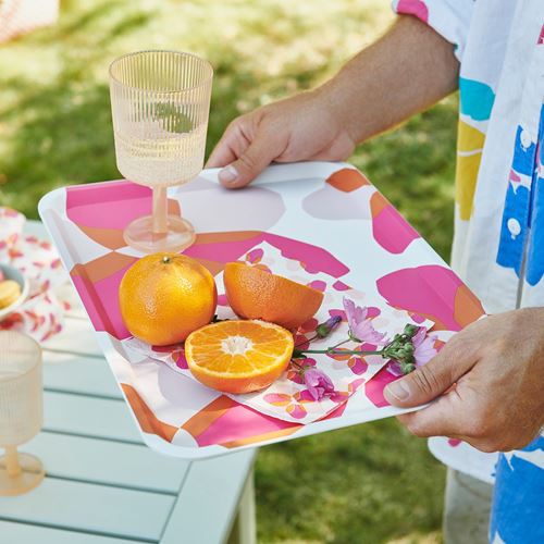 IKEA - TOFSAND, patterned napkin, pink, 33x33 cm