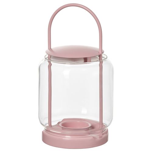 IKEA - TOFSAND, lantern, pink, 21 cm