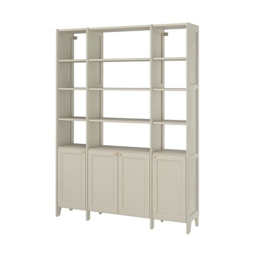 IKEA - GULDDRAGARE, storage combination with doors and shelves, beige, 162x37x216 cm