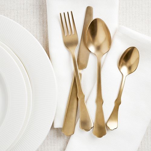 IKEA - NATTKLOT, cutlery for 6 people, golden colour