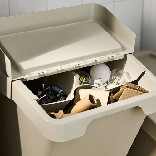 IKEA - SORTERA, waste sorting bin, beige, 60 l