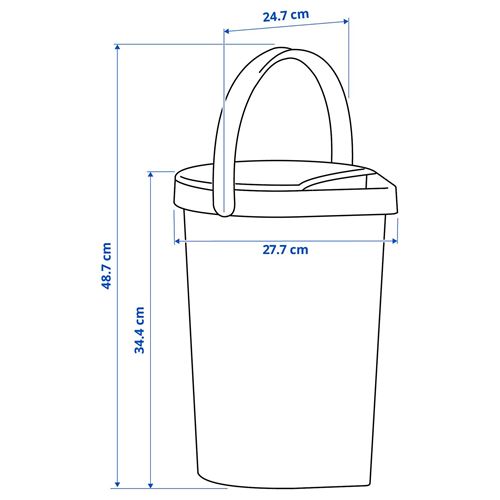 IKEA - BERGVATTNET, bucket, grey/blue, 8 l