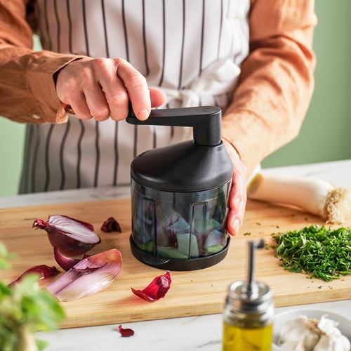 IKEA - STENSNULTRA, vegetable chopper, black grey-turquoise