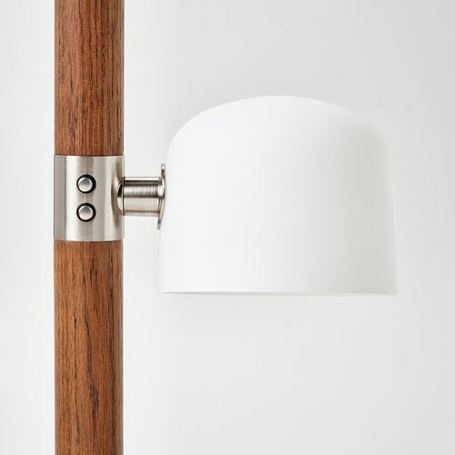 IKEA - MOSSPLYM, floor/reading lamp, white/dark brown, 180 cm