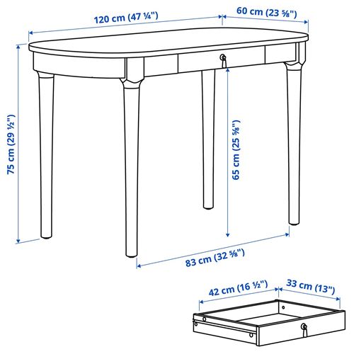 IKEA - ROSENTORP, çalışma masası, beyaz, 120x60 cm