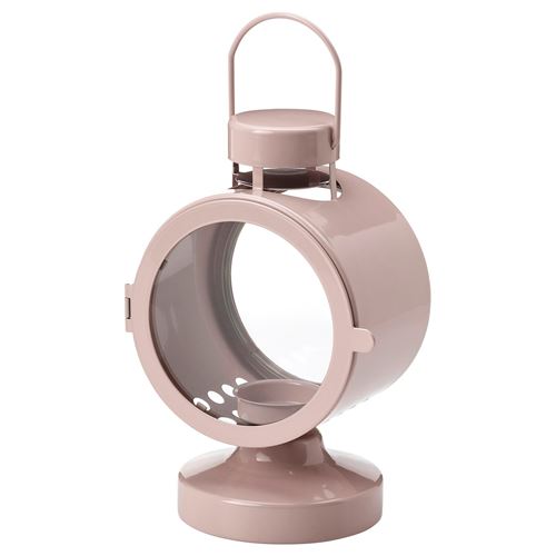 IKEA - FLODSVALA, lantern, pale pink, 21 cm