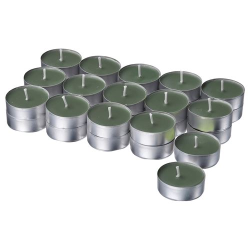IKEA - LOTSFAGEL, scented tealight, green, 3.5 hr