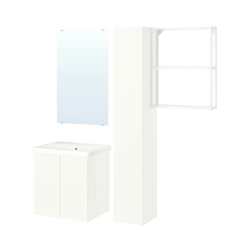 IKEA - ENHET/TVALLEN, banyo mobilyası seti, beyaz, 64x43x65 cm