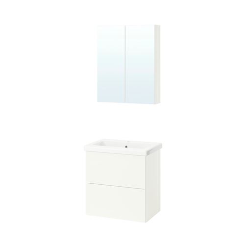 IKEA - ENHET/TVALLEN, banyo mobilyası seti, beyaz, 64x43x65 cm