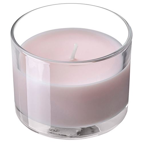 IKEA - LOTSFAGEL, scented candle in cup, pale pink, 20 hr