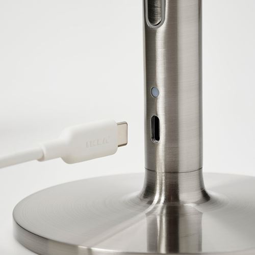 IKEA - AVHALL, LED portable lamp, nickel-plated, 29 cm