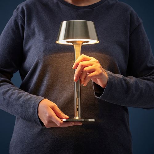 IKEA - AVHALL, LED portable lamp, nickel-plated, 29 cm