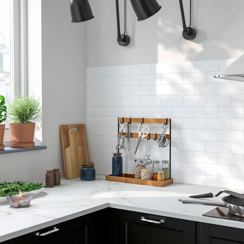 IKEA - NALBLECKA, tezgah üstü düzenleyici, metal-bambu, 38x13x37 cm