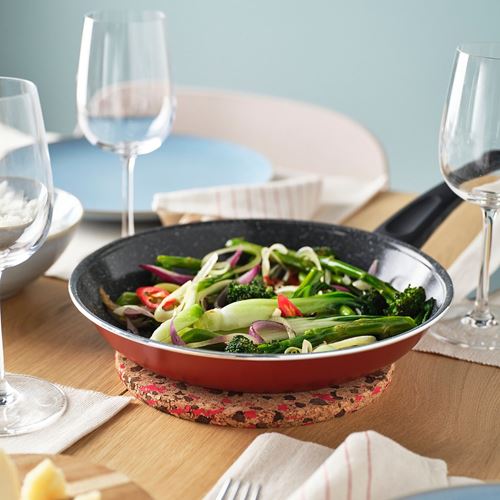 IKEA - HEAT, pot stand, patterned-bright red, 19 cm