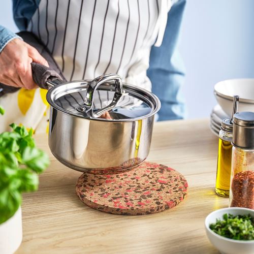 IKEA - HEAT, pot stand, patterned-bright red, 19 cm