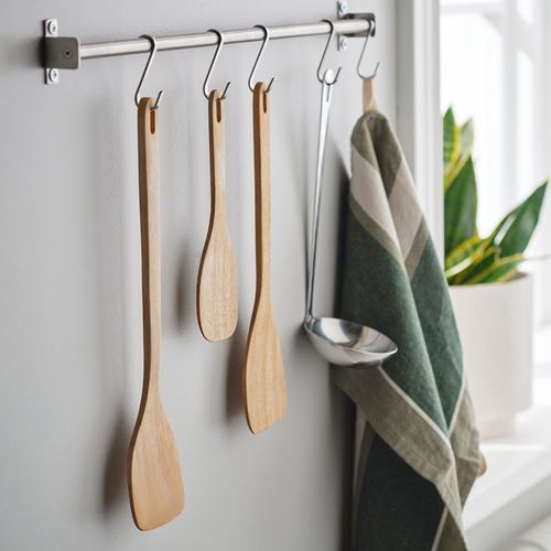 IKEA - MAJFISK, mutfak gereçleri seti, akasya