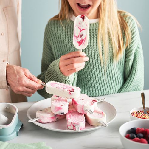 IKEA - UPPFYLLD, ice lolly maker, light turquoise-light grey