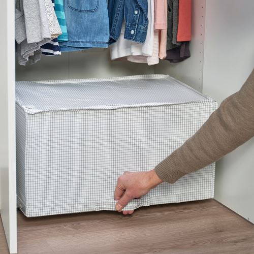 IKEA - STUK, closed storage box, white/black, 34x51x28 cm
