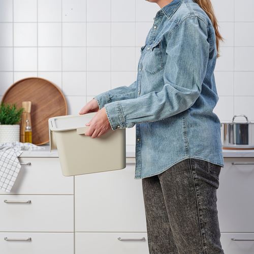 IKEA - TRÖSKNING, waste sorting bin, light beige, 12 l