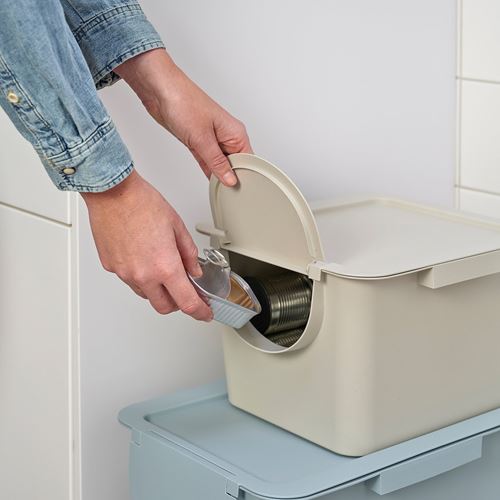 IKEA - TRÖSKNING, waste sorting bin, light beige, 12 l