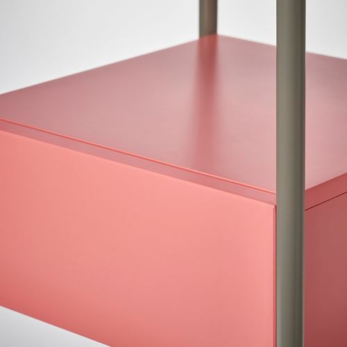 IKEA - BLANKHALLAN, bedside table, beige-pink