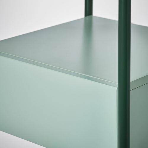 IKEA - BLANKHALLAN, bedside table, green-turquoise