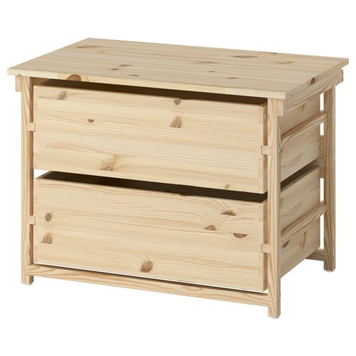 IKEA - KRONÖREN, bedside table, pine, 76x48x55 cm